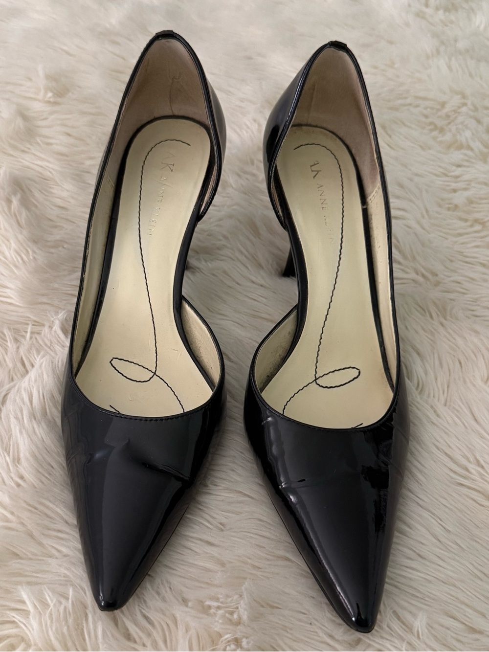 Anne Klein Black Patent Christa Pointed-Toe Heels